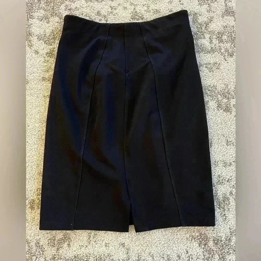 Black Knee Length Pencil Skirt - Picture 3 of 5